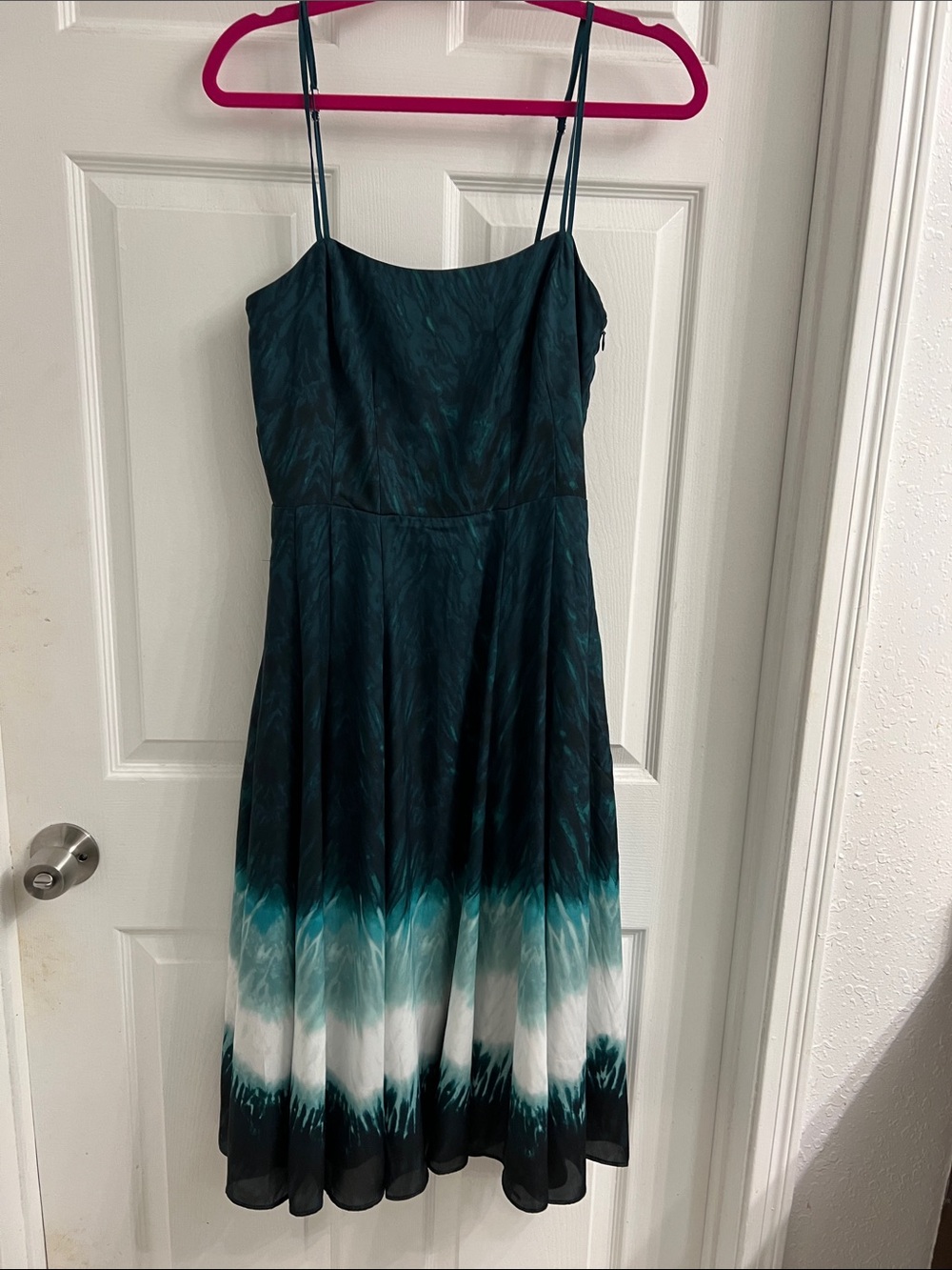 White House Black Market Teal to White Ombre Midi Dress